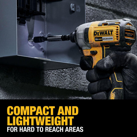 DEWALT DCF787D1 LED-light feature in action for dim work areas.