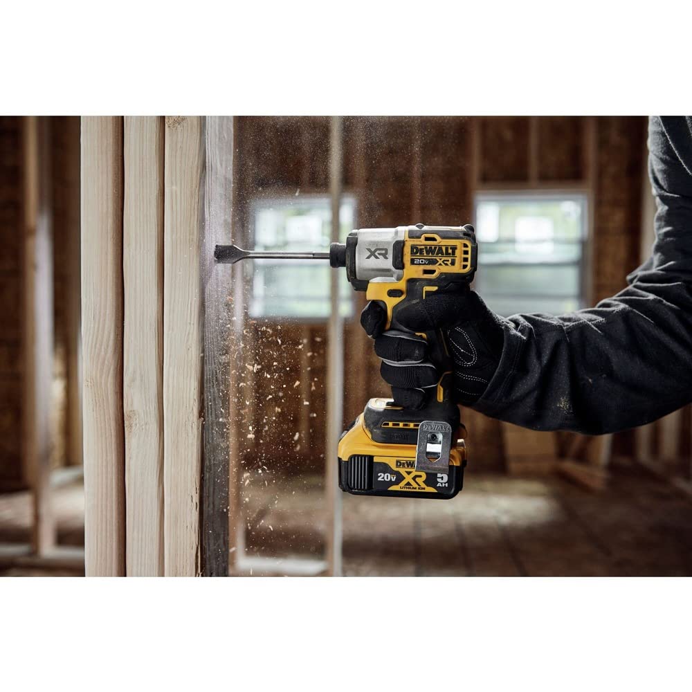 DEWALT DCF845P1 brushless motor close-up highlighting efficiency and durability