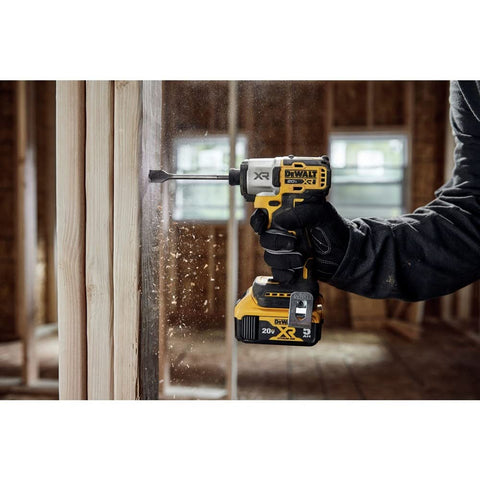 DEWALT DCF845P1 brushless motor close-up highlighting efficiency and durability