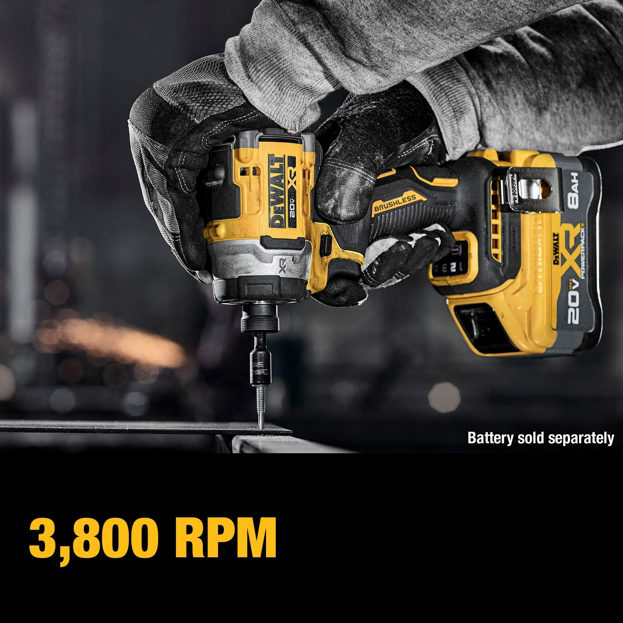 DEWALT DCF860B bare tool image focusing on tool-only design for battery setup.