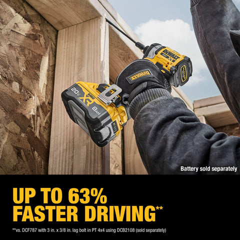 DEWALT DCF860B torque close-up shows up to 2,500 in-lbs power.