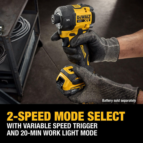 DEWALT DCF870B-work-light-20min-mode provides extended lighting for deep reach jobs.