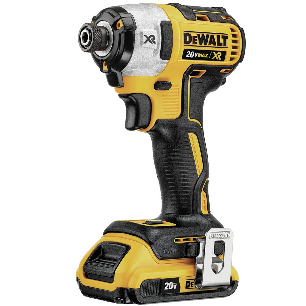 DCF887 impact driver shown in compact form for tight-space driving