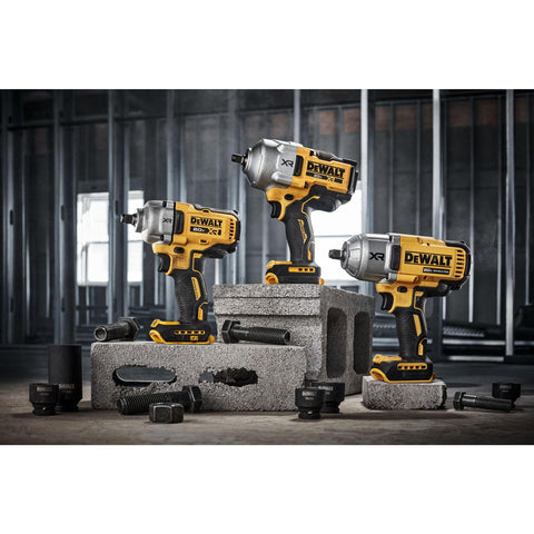 DEWALT DCF900B battery guard reduces wear during tough jobs