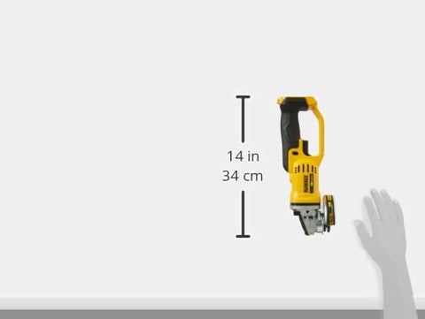 DEWALT DCG412B guard adjustment enables quick, secure positioning for improved safety during operation.