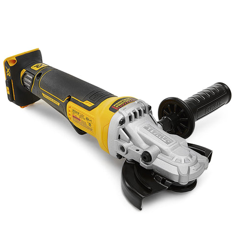 DEWALT DCG413FB brake-stop in action reduces wheel spin for safer operation
