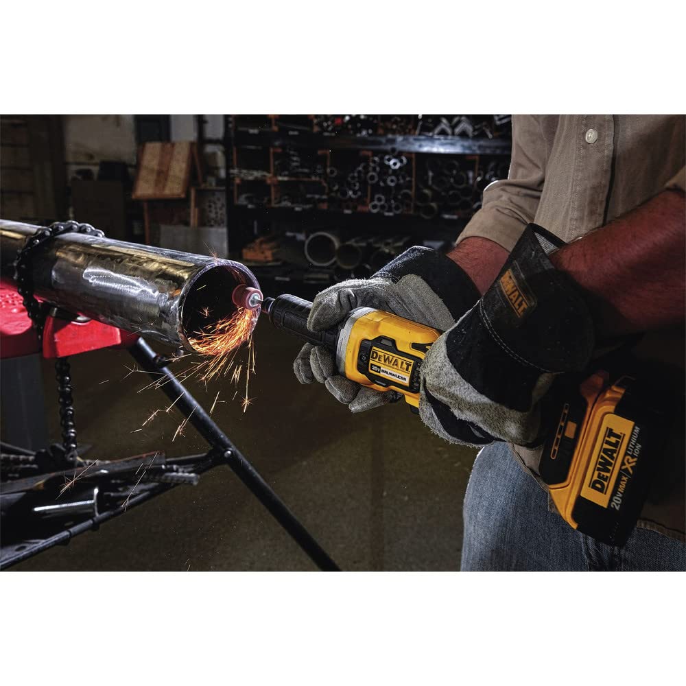 DEWALT DCG426B dual-position rocker switch and ergonomic grip enable versatile use