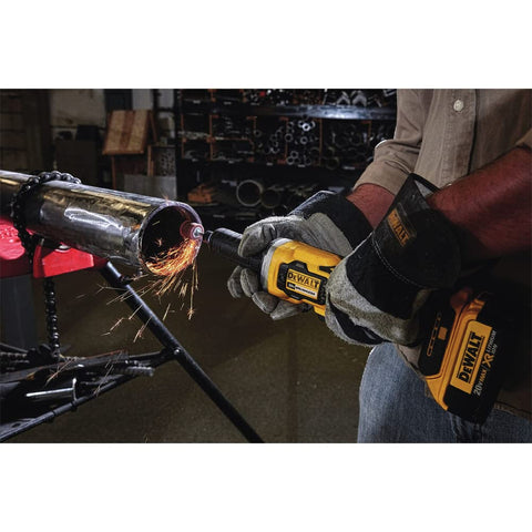 DEWALT DCG426B dual-position rocker switch and ergonomic grip enable versatile use
