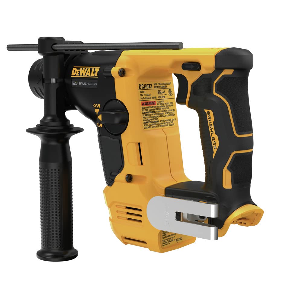 DEWALT DCH072B compact size ideal for overhead drilling and tight corners.