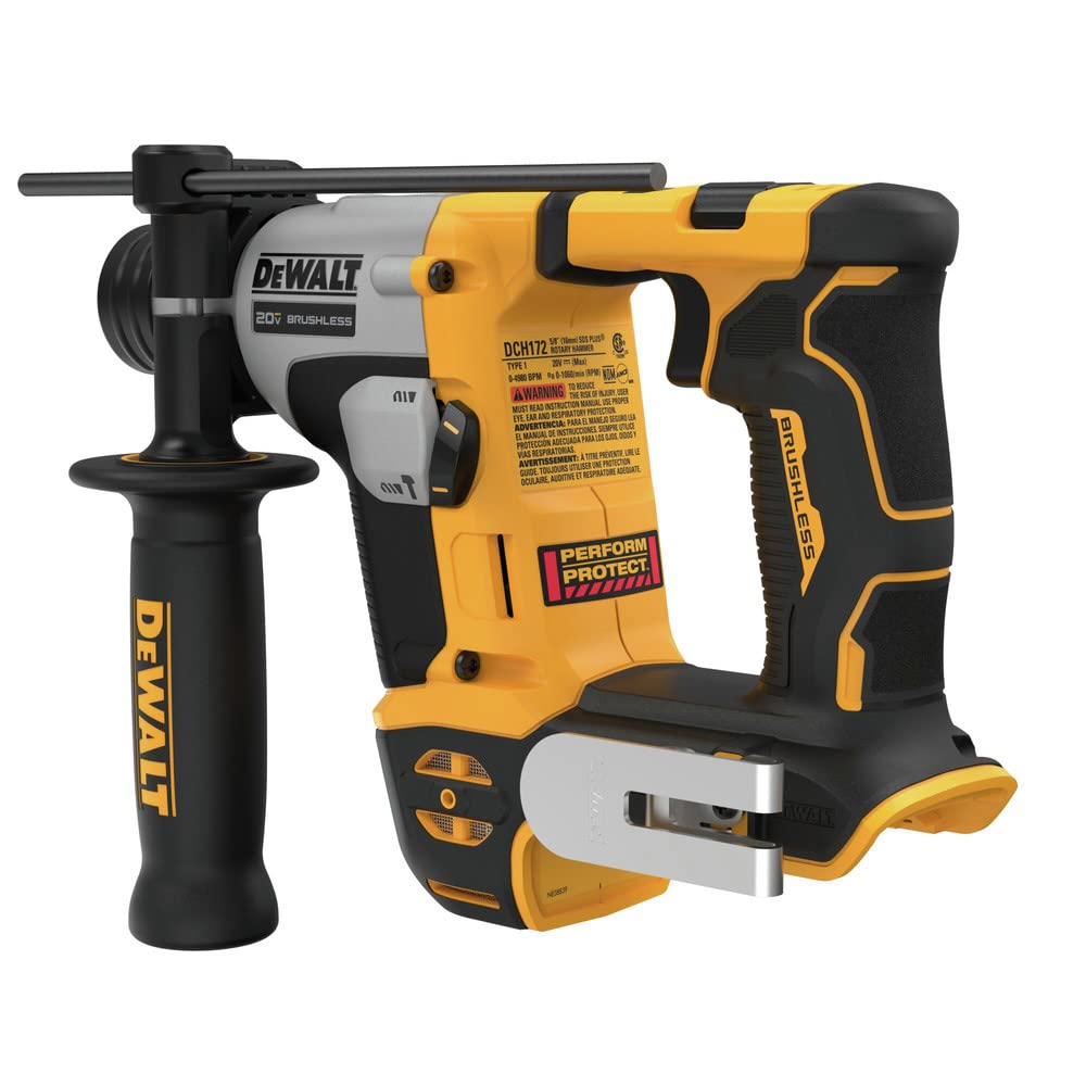 DEWALT DCH172B SHOCKS vibration control reduces fatigue during use.