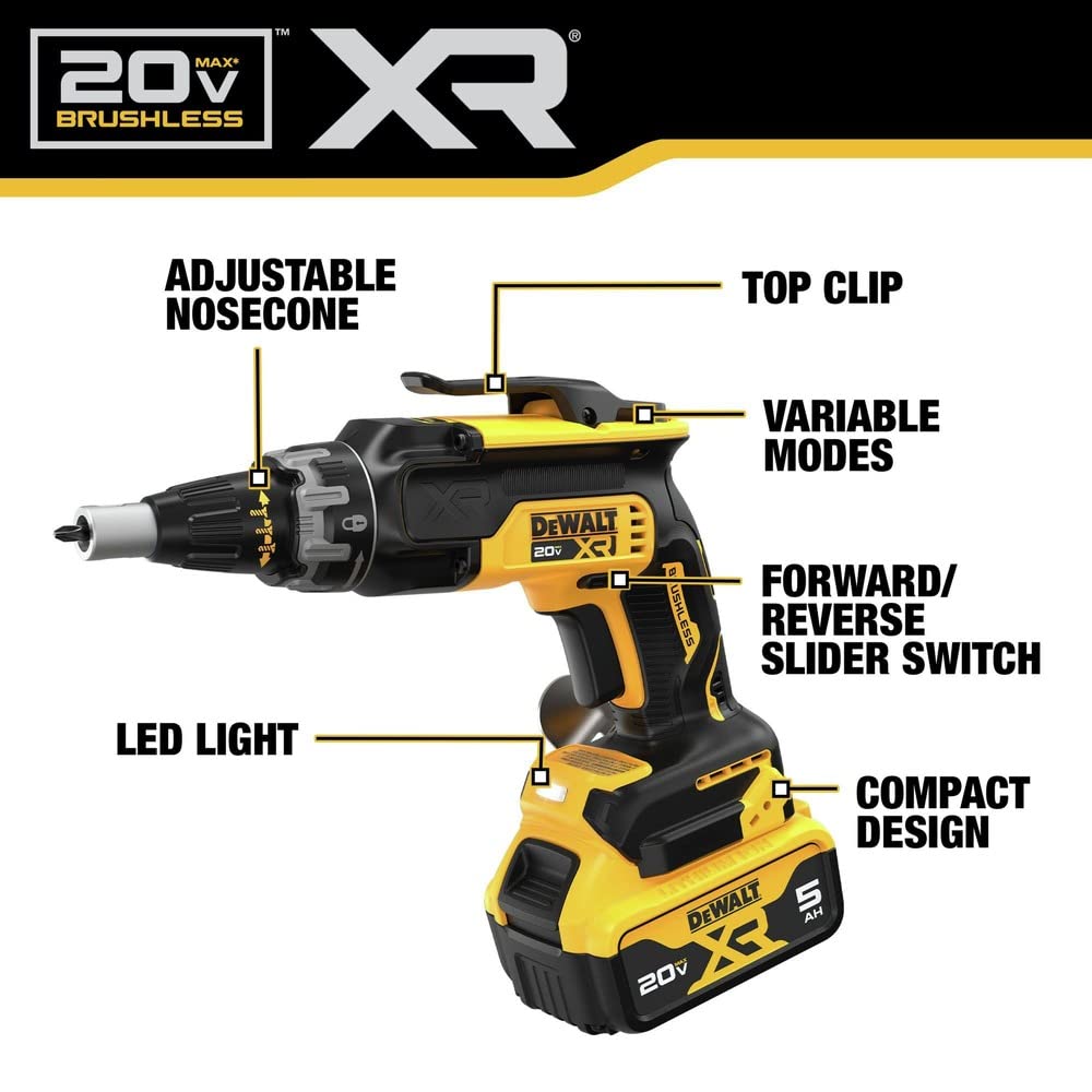 DEWALT DCK268P2 20V battery pack with fuel gauge for quick status.