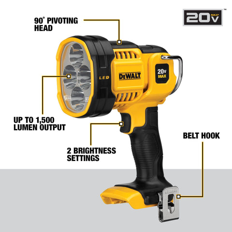 DEWALT DCL043 hands-free base for stand-alone use.