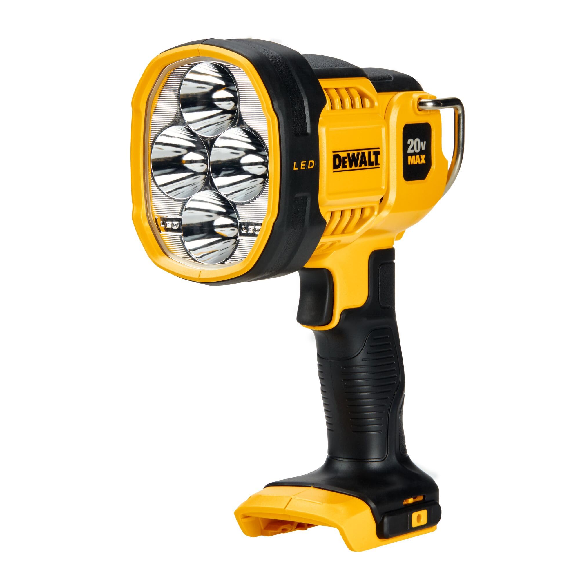 DEWALT DCL043 front view shows compact, bright illumination.