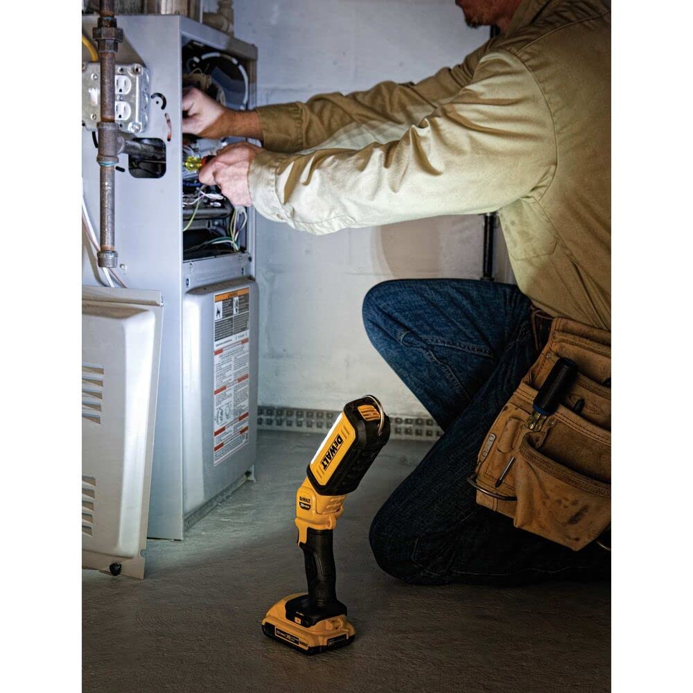 DEWALT DCL050 broad, even beam enhances visibility across larger work areas.