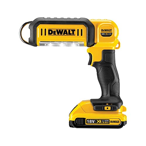 DEWALT DCL050 hanging hook extended use enables hands-free lighting on site.