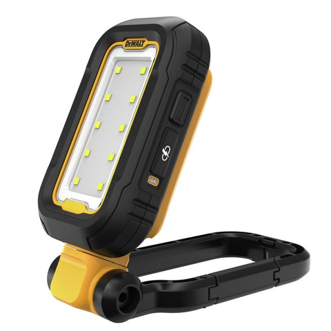 DEWALT DCL182 LED light front view offers bright task lighting for tight spaces.