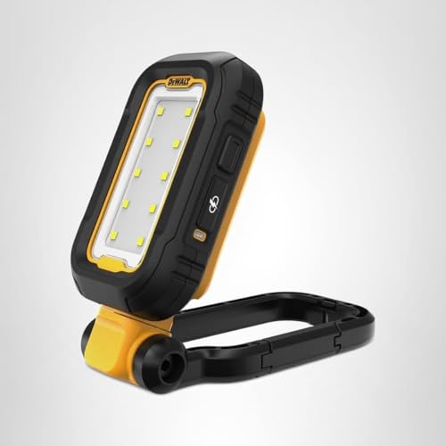 DEWALT DCL182 LED light in use on a job site improves visibility for precise work.