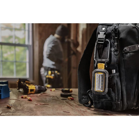 DEWALT DCL182 LED light IP54 housing protects against dust and water exposure on site.