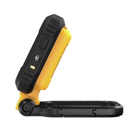 DEWALT DCL182 LED light with magnet back for hands-free mounting on metal surfaces.