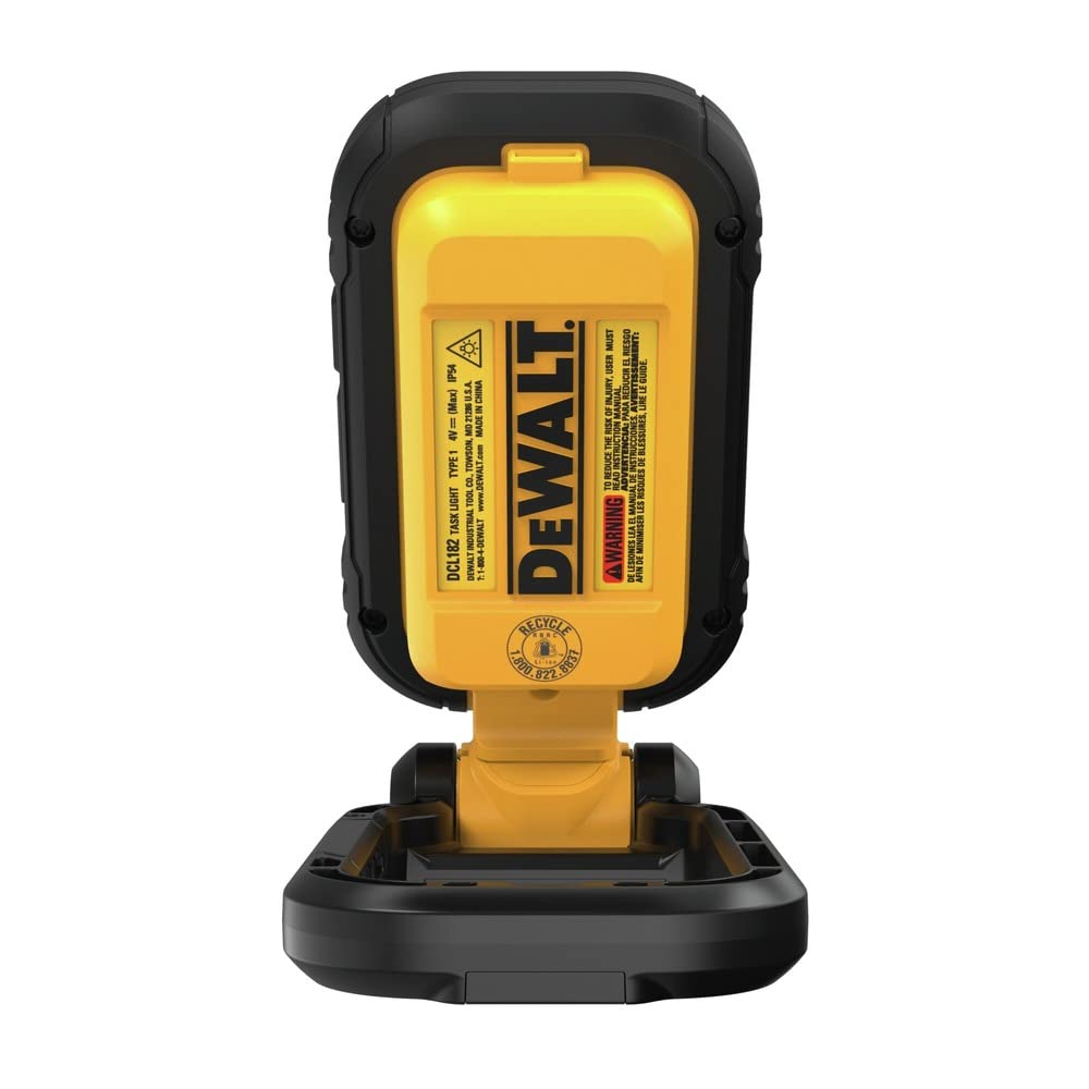 DEWALT DCL182 LED light USB-C recharge supports quick top-ups on site.