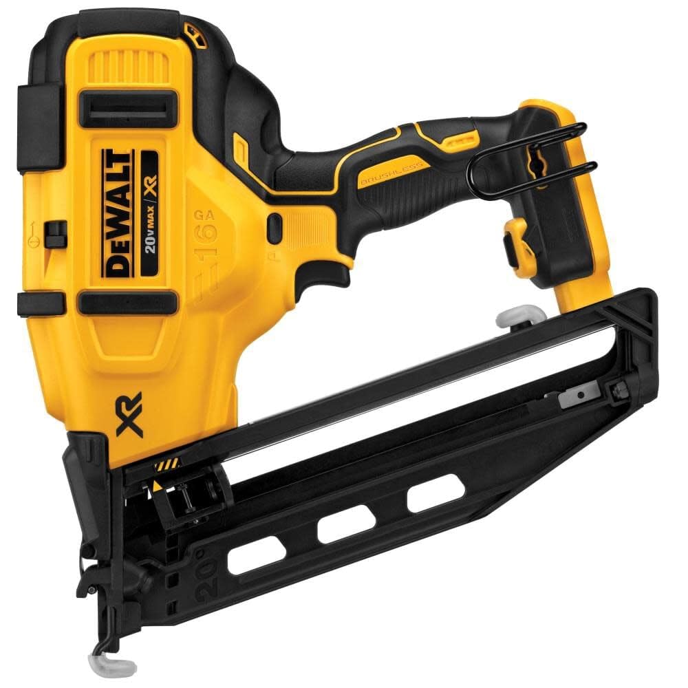 DEWALT DCN660B inline magazine enables easy use in awkward angles