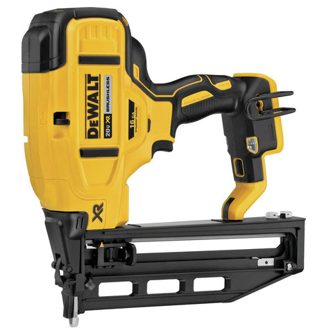 DEWALT DCN662B nailer with micro nose improves line of sight and precise nail placement.