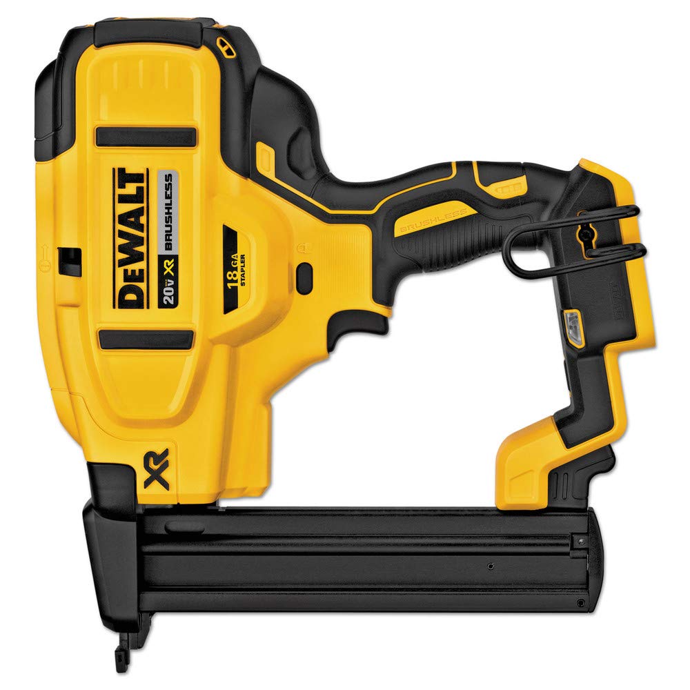 DEWALT DCN681B compact front view ideal for cabinetry projects with cordless efficiency.