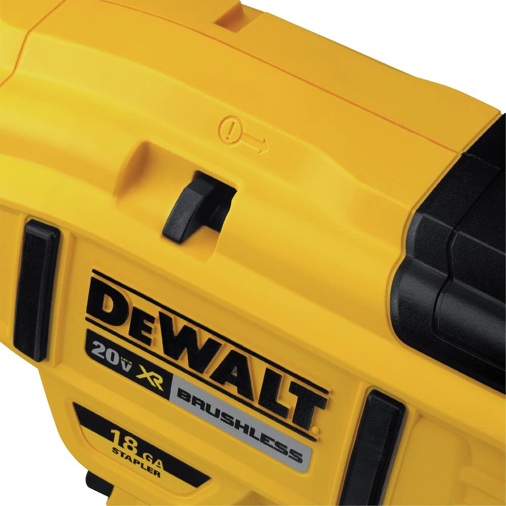 DEWALT DCN681B brushless motor detail emphasizing longer runtime and durability.