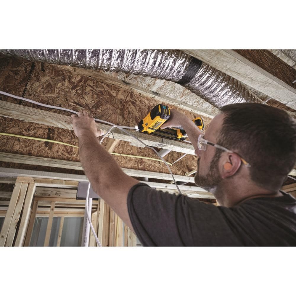 DEWALT DCN701D1 adjustable belt hook keeps tools accessible for on-site convenience.