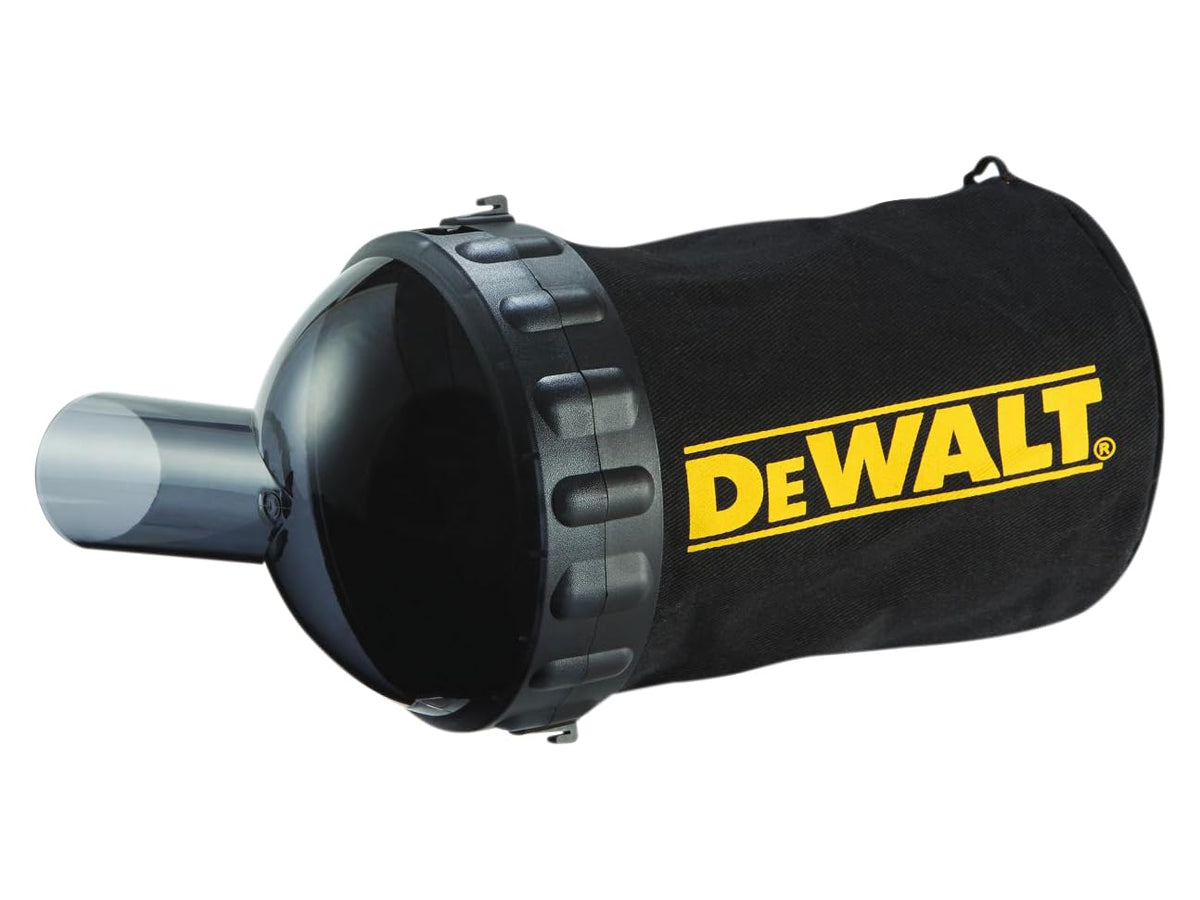 DEWALT DCP580 dust bag with twist-lock connection for quick emptying and dust control