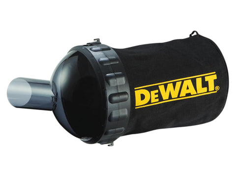 DEWALT DCP580 dust bag with twist-lock connection for quick emptying and dust control