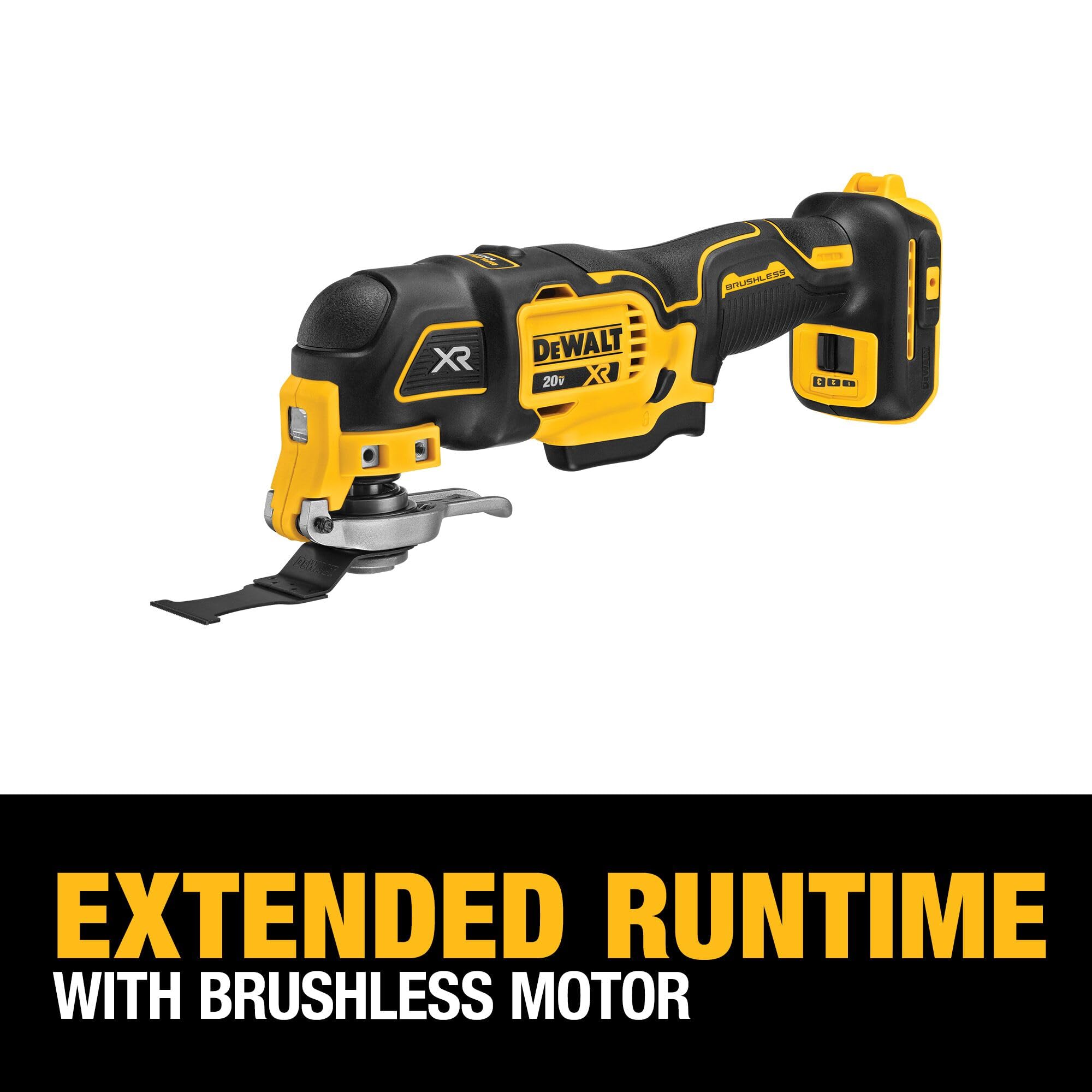 DEWALT DCS356B three-speed selector tailors speed to task.