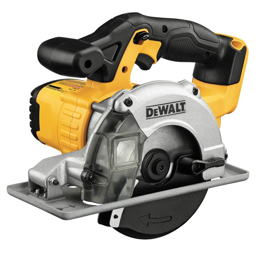 DEWALT DCS373B 20V Max metal cutting circular saw with LED light aiding precise metal cuts