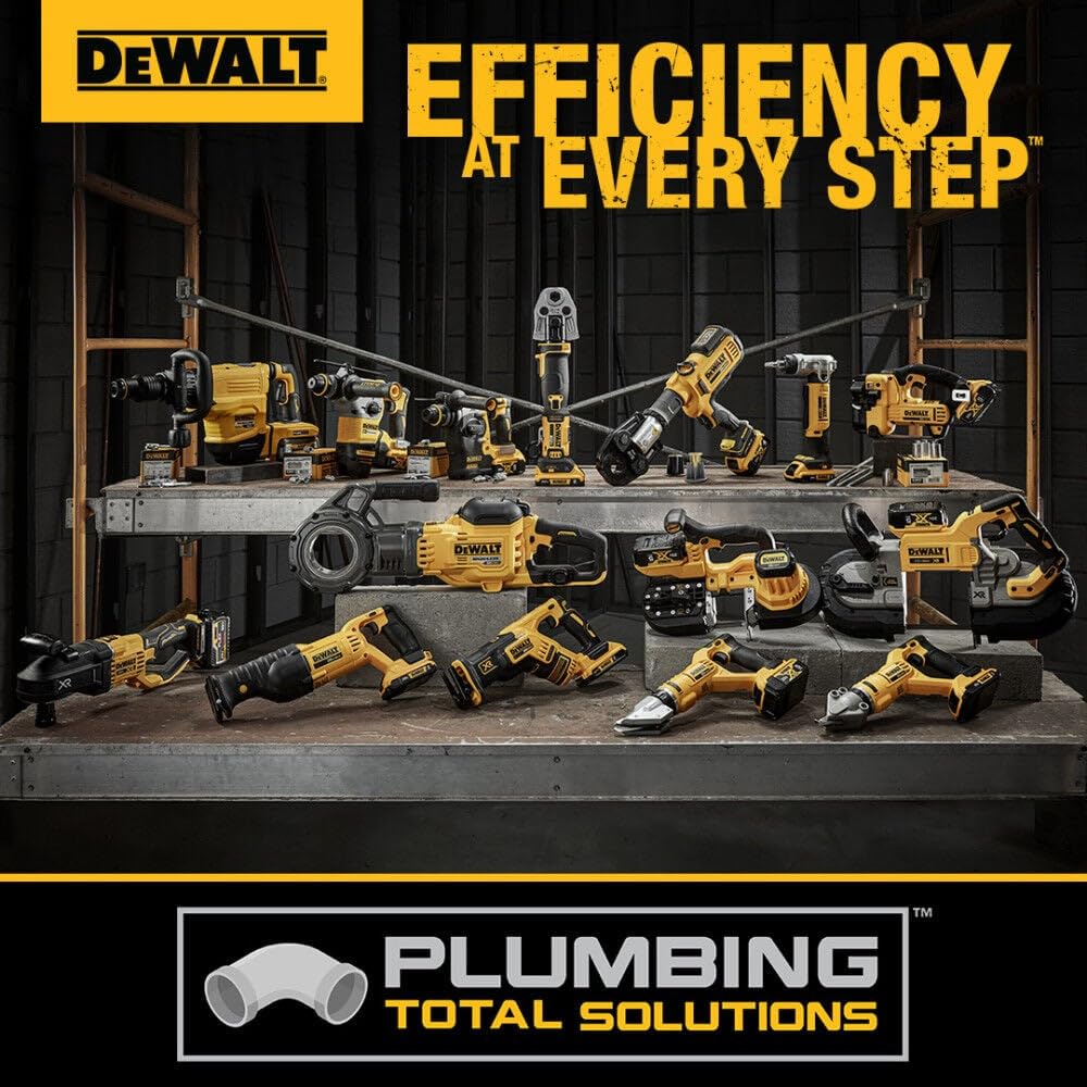 DEWALT DCS374P2 rubber base provides stable footing during cuts