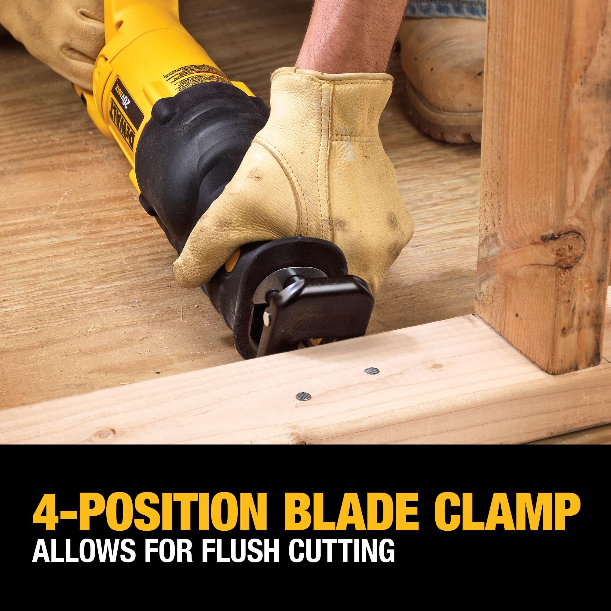 DEWALT DCS380P1 1-1/8-inch stroke delivers fast cutting in tight materials
