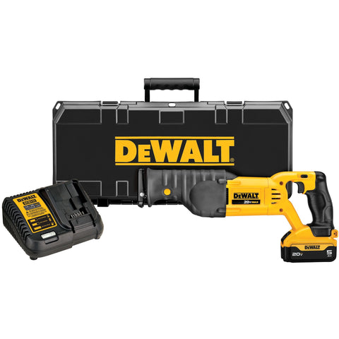 DEWALT DCS380P1 cordless reciprocating saw on a construction site for versatile cuts