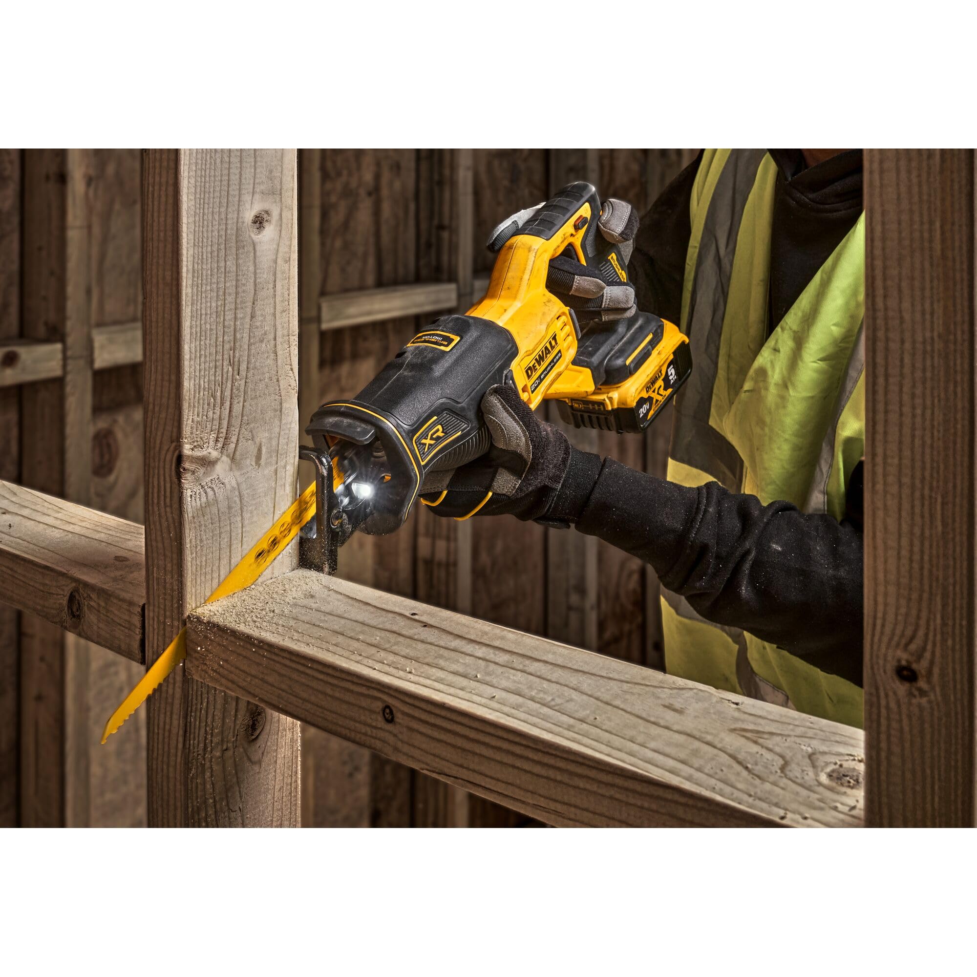 Pivoting shoe stabilizes the cut for accuracy.
