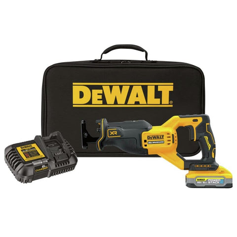 DEWALT DCS382H1 blade clamp enables quick blade changes for faster cuts.