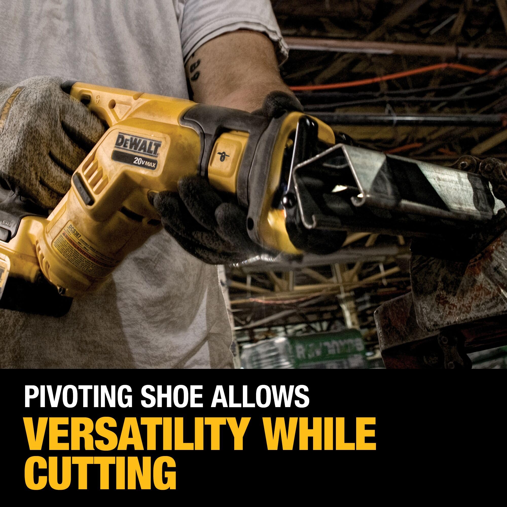 DEWALT DCS387D1 compact design eases handling in tight spots.