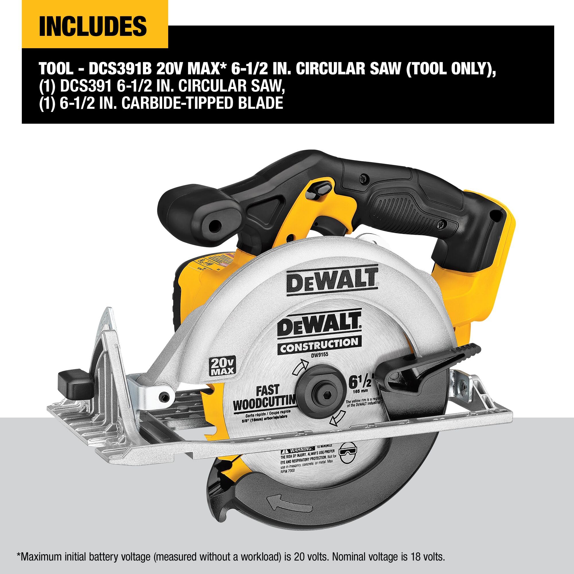 DEWALT DCS391P1 rubber grip offers comfortable control during use