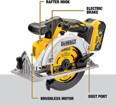 Tool-free bevel adjustment enables quick 0–50° setup.