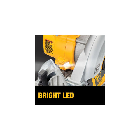 Electric brake stops the blade quickly for added safety.