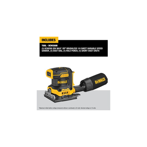 DEWALT DCW200B rubber overmold grip provides comfortable sanding sessions.