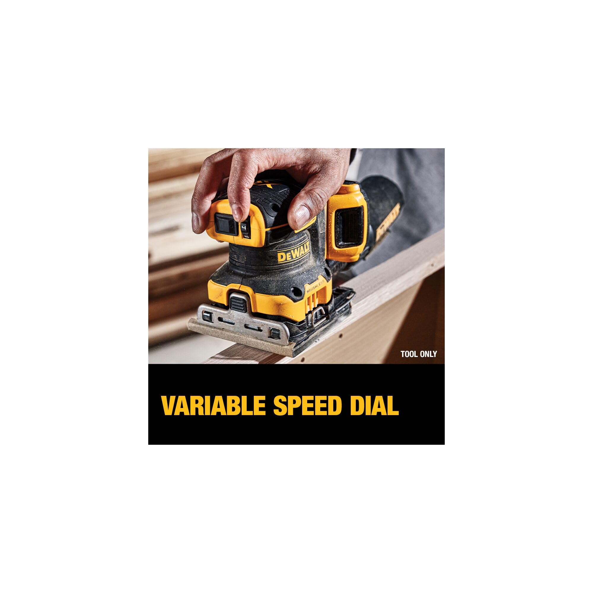 DEWALT DCW200B dust bag attaches securely for portable cleanup.
