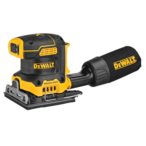 DEWALT DCW200B sander side ergonomic grip enables comfortable one-handed control.