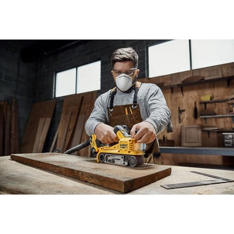 DEWALT DCW220B cordless sander ready for workshop use