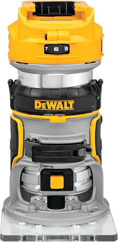 DEWALT DCW600B compact fixed-base router with metal base for precise, cordless routing