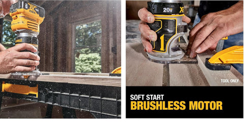 DEWALT DCW600B depth adjustment dial supports precise depth settings for clean edges