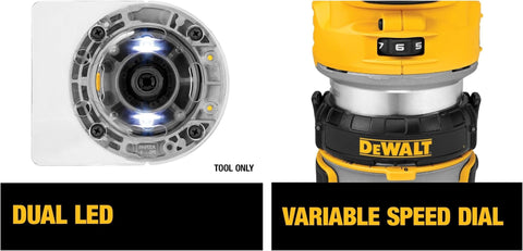 DEWALT DCW600B ergonomic grip enables comfortable control during long routing sessions