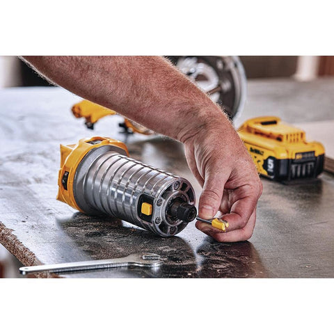 DEWALT DCW600B soft start with electronic feedback maintains speed during cuts